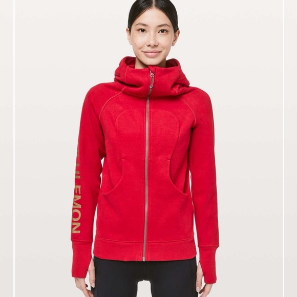 lululemon athletica Jackets & Blazers - Lululemon Scuba Hoodie Cotton Fleece Jacket Lunar New Year Dark Red 12 Nwt